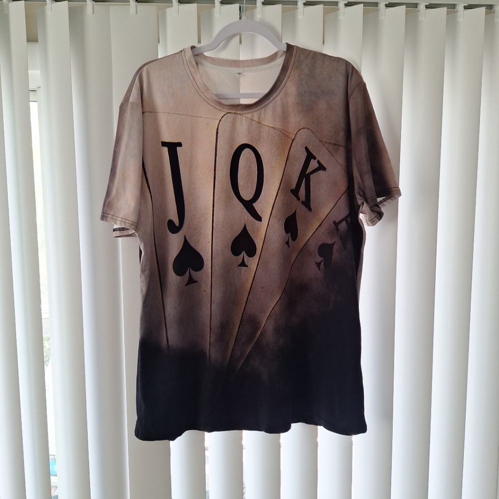 Shein Poker Cards Full Print T-Shirt